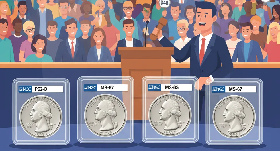 US quarters are sold at the auction